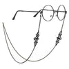 Black metal link eyeglass straps for glasses and sunglasses