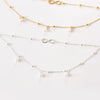 Boho silver plated friendship anklet for women shown in a delicate chain design