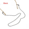 Black fashion pearl beaded eyewear chains displayed against a white background.
