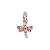 Rose gold cherry blossom charm pendant with a delicate chain and butterfly design