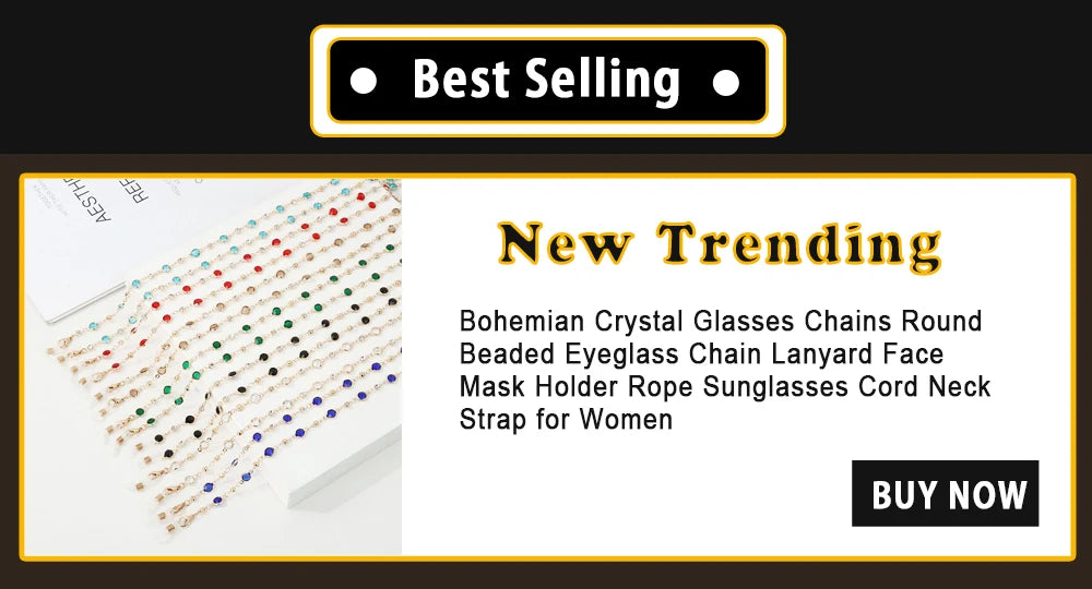 A display of bohemian crystal glasses chains round beaded eyeglass lanyards and mask holders for women