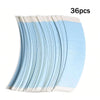 36 pieces of light blue double-sided hair extension adhesive tape stacked in a fan shape
