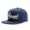 Navy blue Stone Not Stupid adjustable snapback cap
