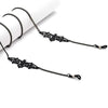 Black metal link eyeglass straps for glasses and sunglasses displayed on a white background.