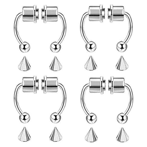 Stainless steel fake piercing nose ring hoops and ear piercings with various sizes