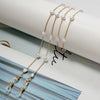 Cordones dorados con perlas pequeñas y cuentas transparentes para gafas