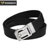 Ceinture à serflex tactique noire avec boucle argentée pour le port EDC et CCW
