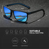 A pair of black sunglasses with a vintage check pattern design shown against a dark background.