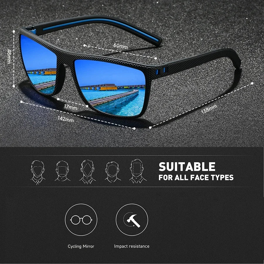 A pair of black sunglasses with a vintage check pattern design shown against a dark background.