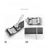 Cutting diagram showing the assembly of a luxury PU leather men's belt with an automatic buckle.