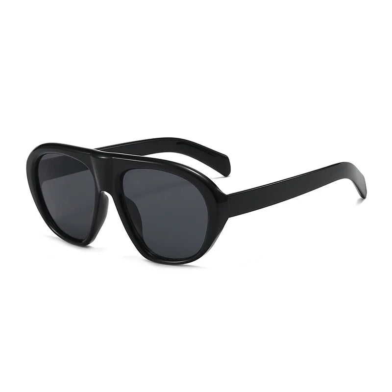 Black vintage gradient leopard print sunglasses with black frames
