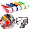 A portable multifunctional kit with various colored cleaning wipes and a pair of eyeglasses.
