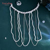 Diadema nupcial de cordones de plata hechos a mano con detalles de cristal transparente