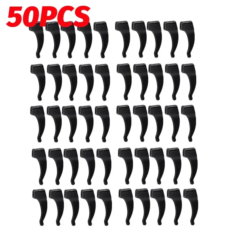 50 pieces of black silicone anti-slip ear hooks for eyeglasses