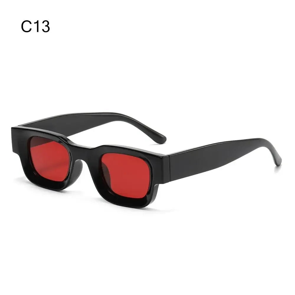 Black vintage butterfly wrap sunglasses with red lenses