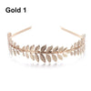 Gold leaf headband featuring delicate leaves for bridal or party accessories
