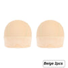 Two beige velvet wig grip caps shown side by side