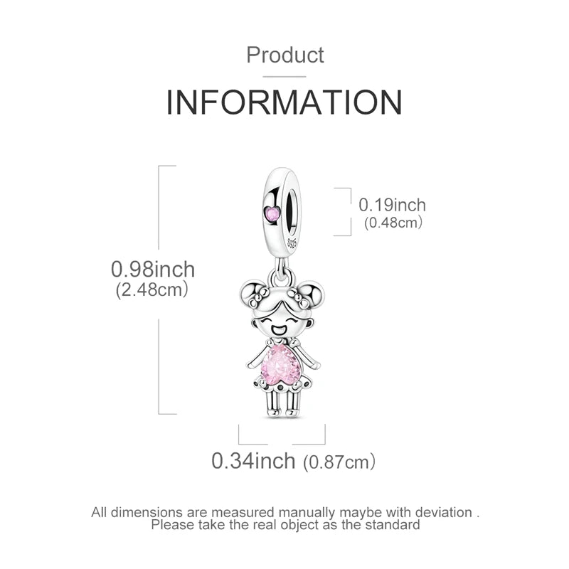 Sterling silver devil's eye charm bracelet featuring a small charm with a pink gemstone.