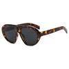 Vintage gradient leopard print sunglasses with dark lenses and tortoiseshell frames