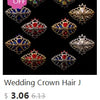 Exhibición de tiaras y coronas de princesa con cabello de cristal, en promoción de 50% de descuento.