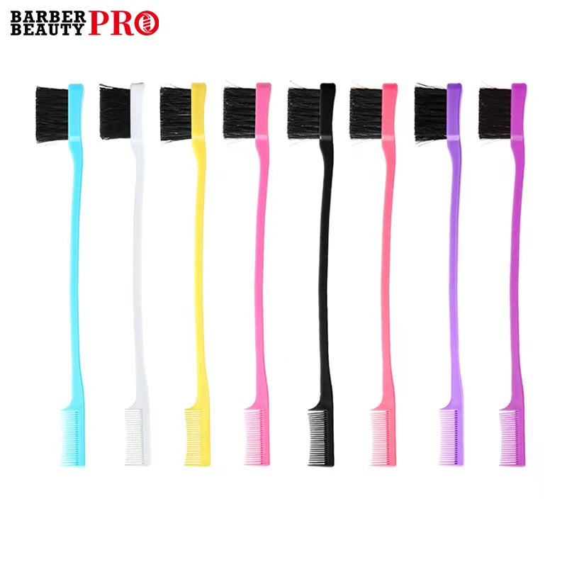 Set professioneller Doppelseitige Augenbrauenkämme in verschiedenen Farben wie schwarz, pink, gelb und lila.