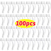 A set of clear silicone anti-slip ear hooks for eyeglasses, packaged in a yellow oval.
