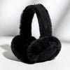 Black classic winter ear muffs with a fuzzy texture shown against a white background.