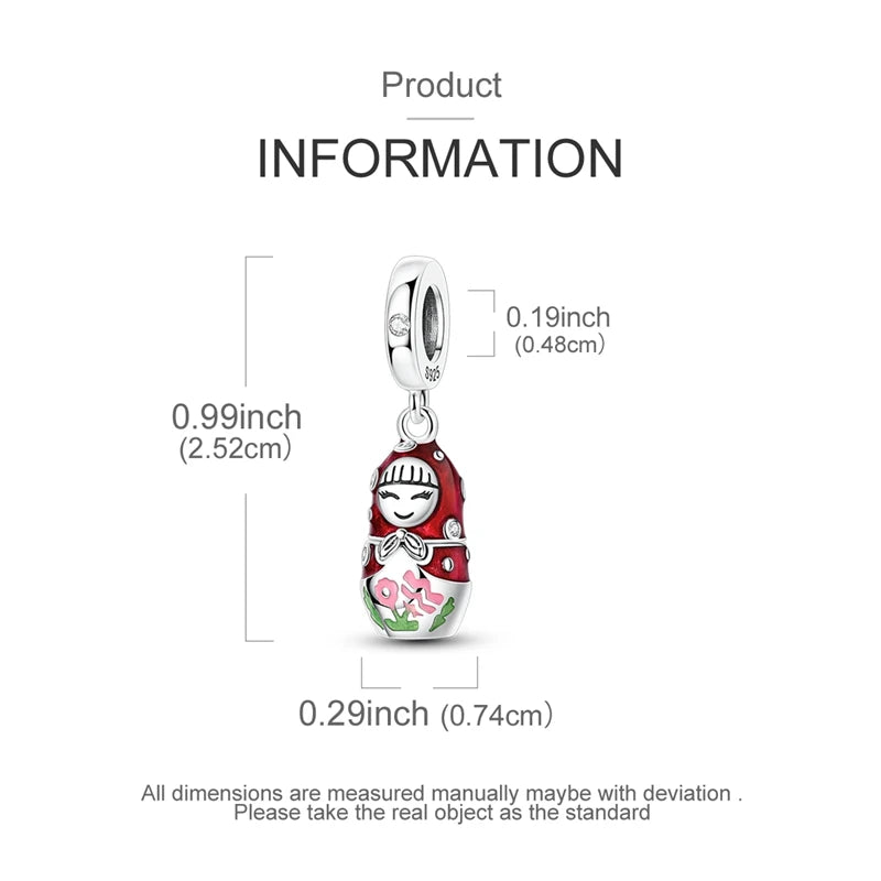 Sterling silver devil's eye charm bracelet featuring a red and white design