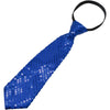 A royal blue sequin tie with a black loop, suitable for parties and events.