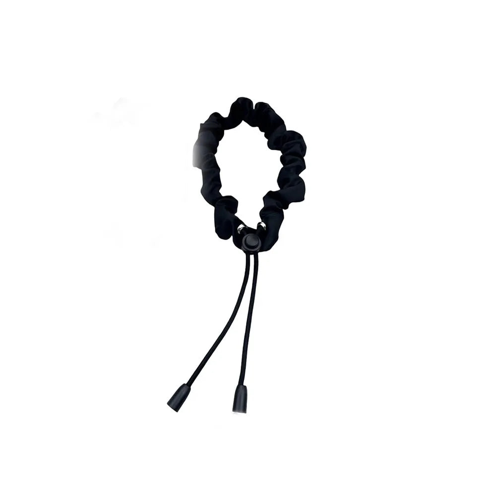 Black adjustable hair ties designed for curly hair