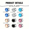 A collection of magnetic nose stud earrings in 3mm stainless steel with cubic zirconia stones, featuring blue, clear, black, 