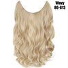 Blonde wavy hair extensions, 20-inch synthetic invisible wire hair extensions.