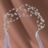 Elegant pearl hair net headband for women featuring delicate crystal and pearl embellishments.