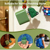 A green fidget frog keychain is shown attached to a clip, demonstrating its suitability for various matching styles.