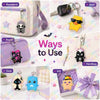A set of gaming and manga character keychains featuring various characters like a ghost, a yellow creature, and an owl.
