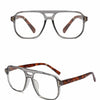 Gafas de lectura vintage transparentes grises con varillas de acetato marrón