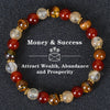 Tiger eye crystal bracelet with various colored beads used to attract wealth, abundance, and prosperity