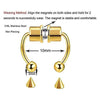 A pair of gold-colored nose ring hoops made of 316L stainless steel with a non-piercing design.