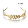 Gold leaf headband featuring olive branches for bridal or party wear