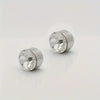 Silver magnetic nose stud earrings with cubic zirconia stones shown against a white background.