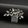 Peigne pour cheveux de mariée en cristal argenté avec délicats éléments floraux
