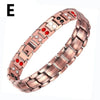 A close-up view of a rose gold copper magnetic therapy bracelet with small round accents.