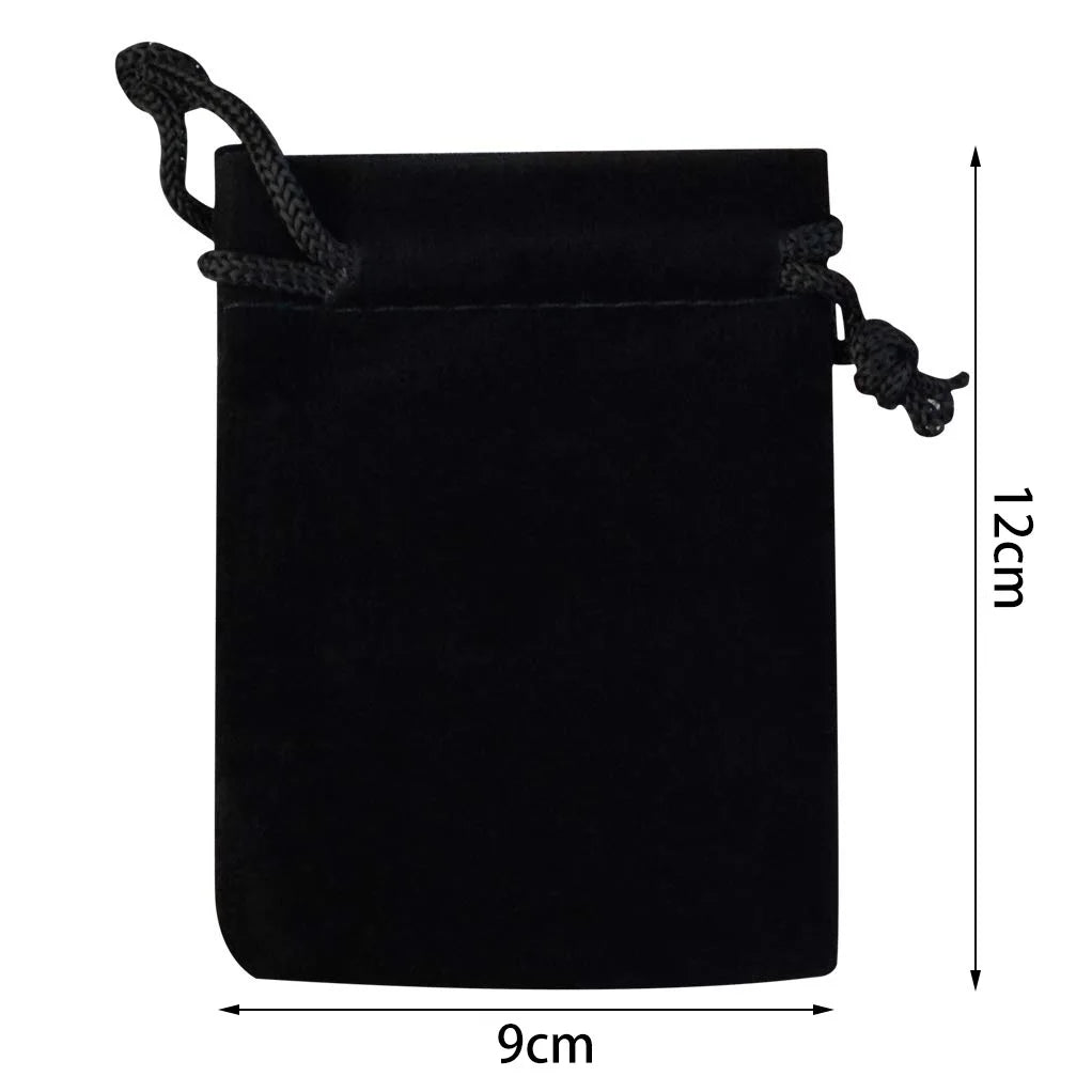 Black velvet pouch with drawstring closure for 14K Copper Classic Tie Clip Jewelry