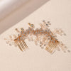 Elegant silver leafed crystal hair comb with delicate pearl accents