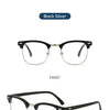 Gafas clásicas vintage negro y plata, mostradas de frente y perfil.