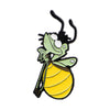 Cute firefly enamel pin frog brooch featuring a green and yellow firefly design