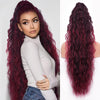 Longues extensions de cheveux bordeaux éclatantes, clip-in, avec des ondulations volumineuses