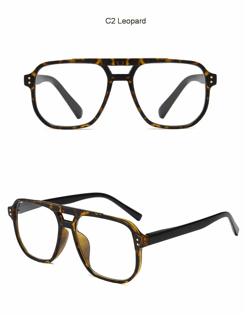 Gafas C2 Leopard con montura negra y lentes de tortuga shown in a product photo.
