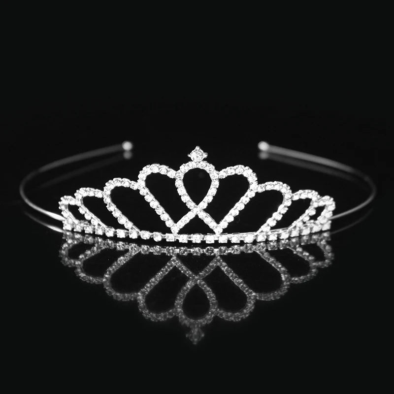 Tiara y corona de princesa de cristal brillante, accesorios para el pelo