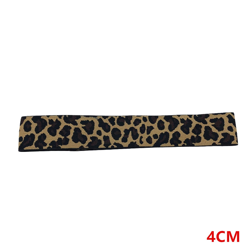 Banda elástica de estampado leopardo negro y caqui para los bordes de peluca.